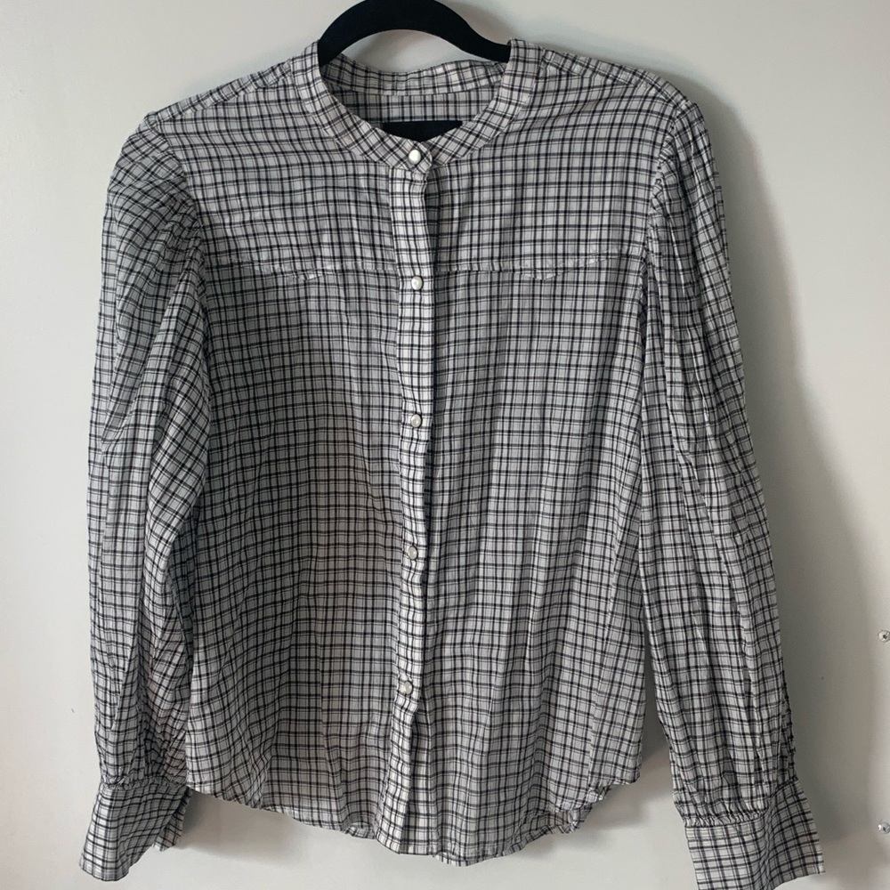 Nili Lotan Maisie Plaid Cotton Shirt In White Check